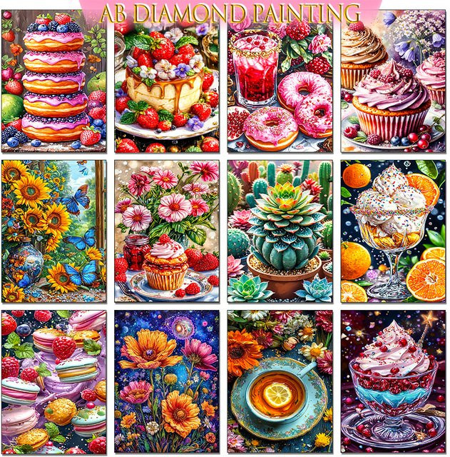 Xiaoyu Diamantmalerei Macaron Dessert als DIY Mosaik-Stickerei mit Strass für die Wanddekoration, Durchmesser: 30 cm, Mehrfarbig - Bild 1
