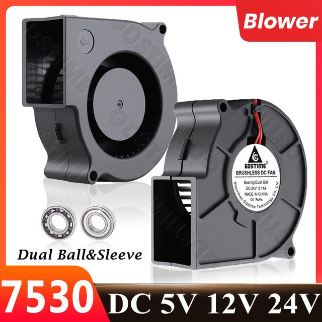 Gdstime 7530 Radialventilator USB-Gebläse Schwarz B/T/H: 75 x 75 x 30 mm - Bild 1