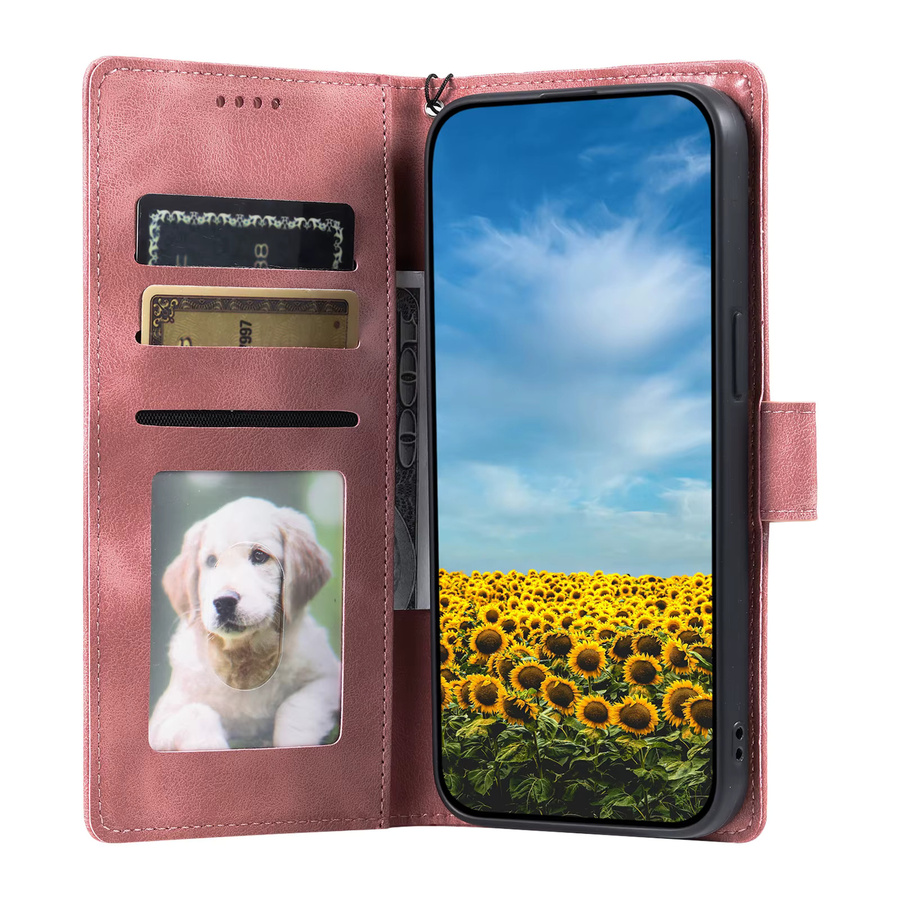 Xiaomi Flip-Leder-Brieftaschen-Handyhülle mit Kartenfächern und Halterung in Pink für Redmi Note 15 14 13 12 Pro Plus 15C 14C 13C A5 12S 5G - Bild 4