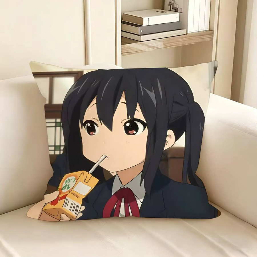 Kawaii Cartoon Kissenbezug mit Yui Mio Azusa Tsumugi Motiv, quadratisch, mehrfarbig, B/B/B: 40 x 40 x 40 cm - Bild 5