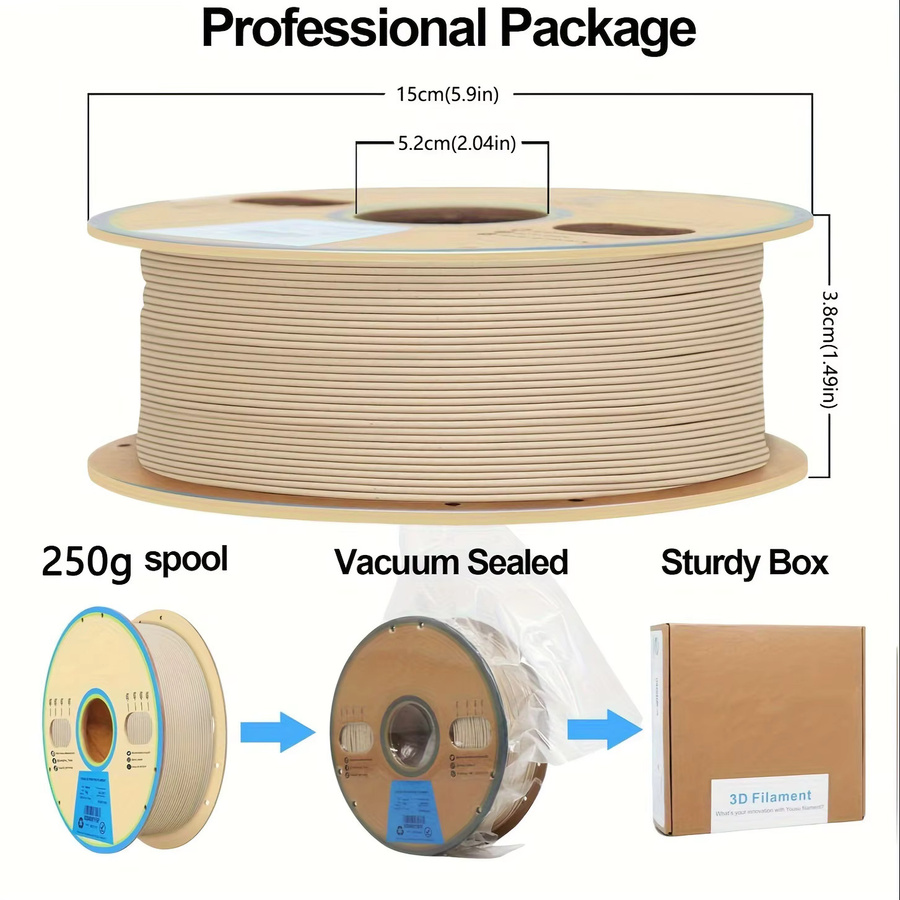 Filajoy3D Holz-PLA Filament für FDM 3D-Drucker, 1,75mm, Beige, 500g - Bild 4