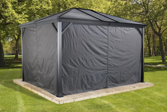 Sojag Vorhang-Set für Pavillon Ventura, Farbe: Anthrazit, Breite: 423 cm, Höhe: 191 cm - Bild 1