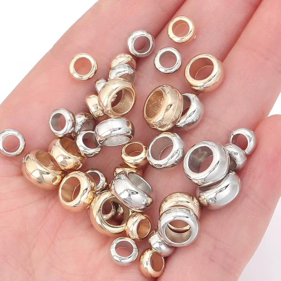 Perlen Abstandsperlen, Gold/Rhodium Farbe, Unisex - Bild 2