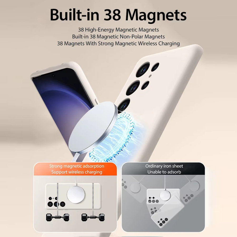 Stoßfeste MagSafe Silikon Schutzhülle für Samsung Galaxy S25 Ultra, S24, S23, S22, S21 in Blau mit magnetischer drahtloser Ladefunktion - Bild 2