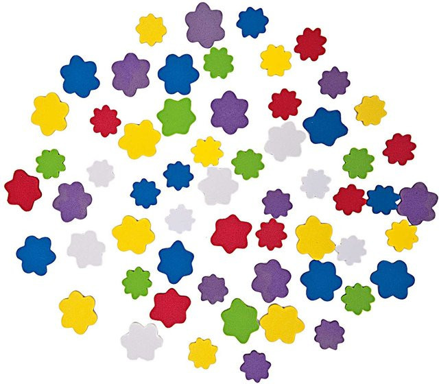 Rico Design Moosgummi Blumen mehrfarbig selbstklebend - Bild 1