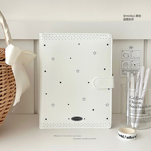 MINKYS Original Design Starry Star Kpop Fotokartenbinder Sammelbuch in A5 und Weiß - Bild 1