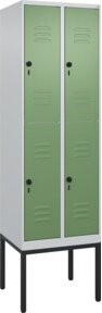 C+P Doppelstock-Spind Classic PLUS mit 2 Abteilen, Gestell, Sicherheits-Drehriegel, Farbe: Resedagrün, H x B x T: 212 x 60 x 50 cm - Bild 1