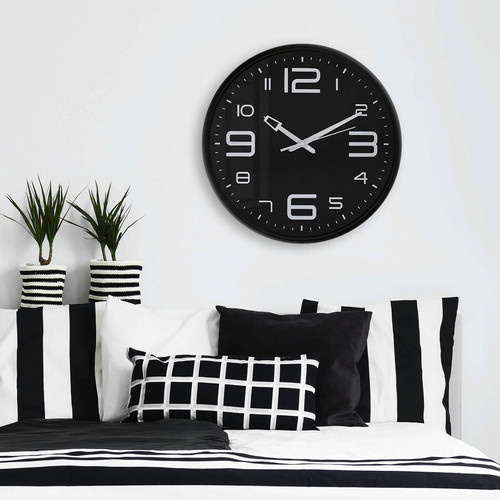 K&L Wall Art Wanduhr modern rund in Schwarz, Durchmesser: 38,5 cm - Bild 4