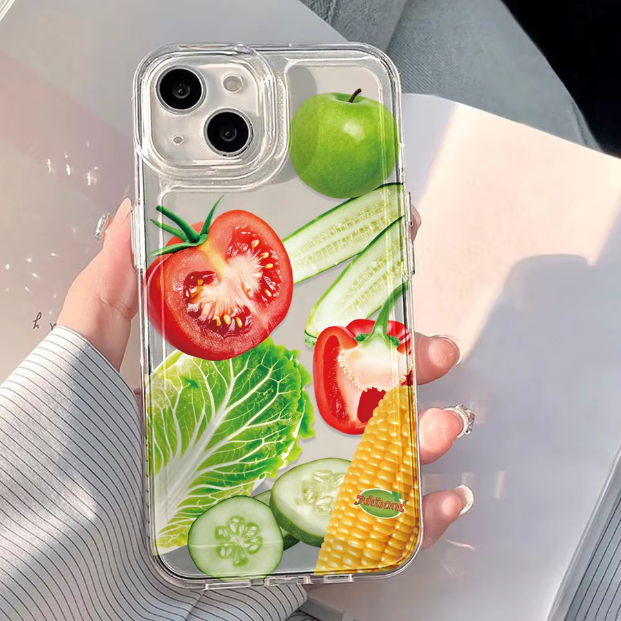 Transparente Silikon Handyhülle mit Gemüse und Obst Motiv für Apple iPhone 11 bis iPhone 17 Pro Max - Bild 6