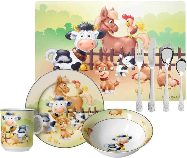 Ritzenhoff & Breker Kindergeschirr Set Hoftiere aus Porzellan mit Platzset und Besteck in Multicolour - Bild 1