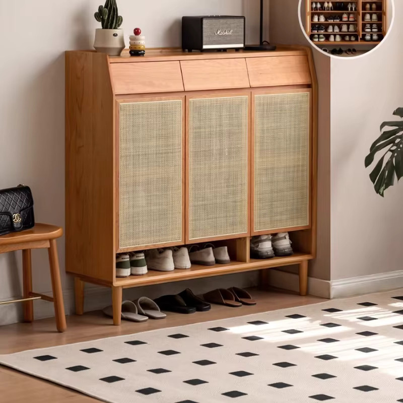 DUTRIEUX Schuhregal für den Flur aus Holz in Braun mit Scharniertüren und internen Regalböden - Bild 2