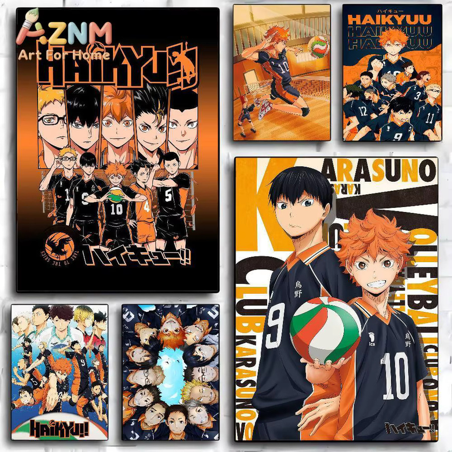 Haikyuu Anime Volleyball DIY Klebeposter im Vintage-Stil für deine Dekoration in Zimmer, Bar oder Café, Mehrfarbig - Bild 2