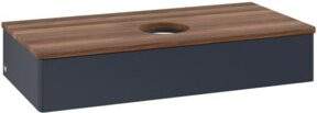 V&B Waschtischunterschrank Antao mit Beleuchtung, Blau lackiert, B/T/H: 100 x 50 x 19 cm - Bild 1