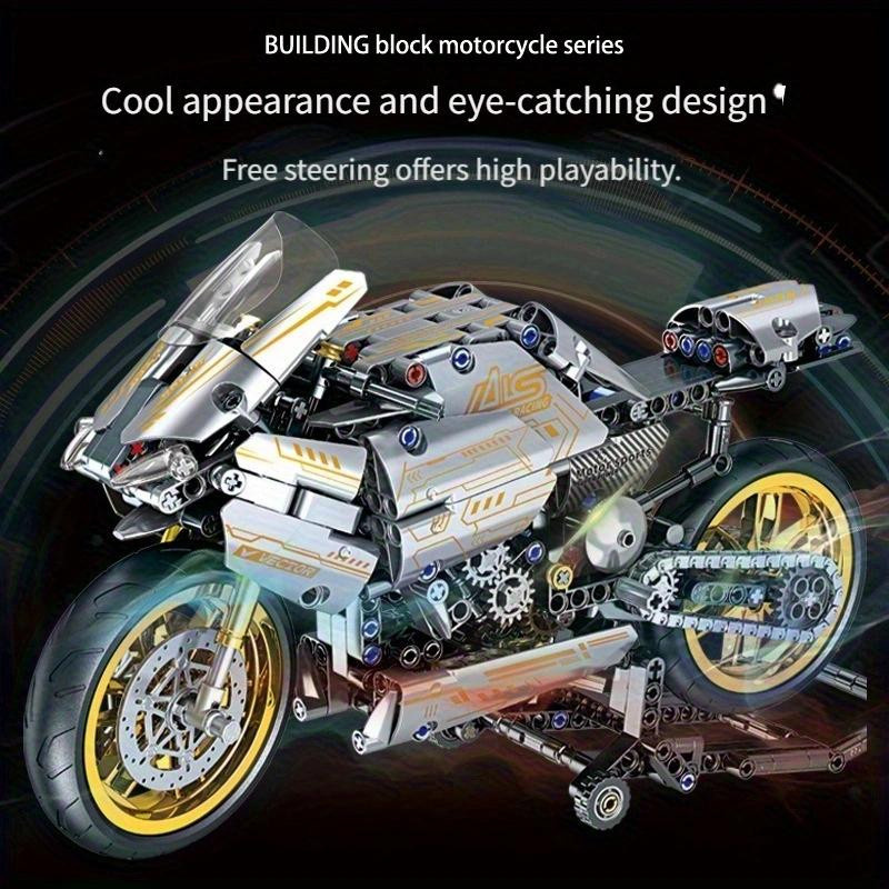 Yiran toy Weißgold Motorrad Bausteine 2431 Teile ab 14 Jahren - Bild 5