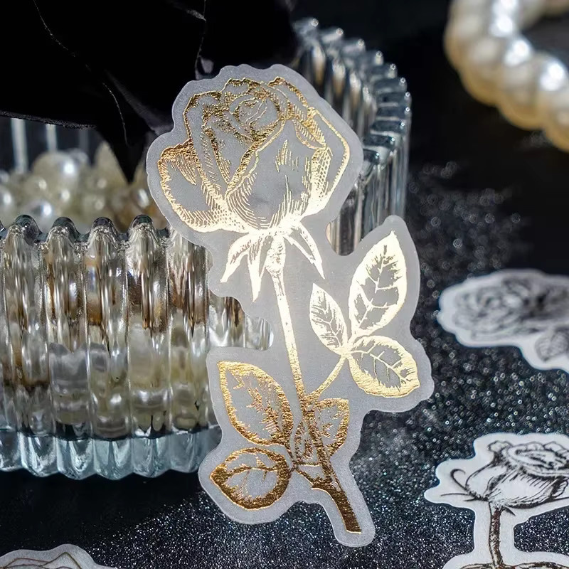 40 Blatt Retro Dekorationsaufkleber in Gold und Multicolour mit Pflanzen-, Blumen- und Feder-Motiven - Bild 2