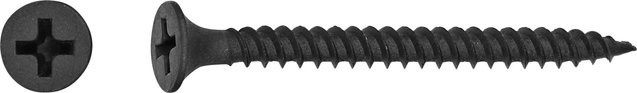 LUX-TOOLS Trompetenkopf Spanplattenschraube mit Phillips-Antrieb aus Stahl in Schwarz, Durchmesser: 4,2 mm, Länge: 55 mm - Bild 1
