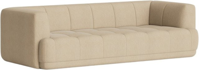 HAY Quilton 3-Sitzer Sofa in Beige mit gesteppter Polsterung und Schaumstofffüllung - Bild 1