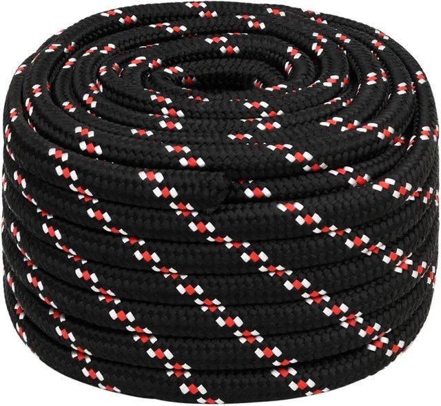 vidaXL Bootsseil aus Polypropylen in Schwarz, Durchmesser: 20 mm, Länge: 25 m - Bild 1