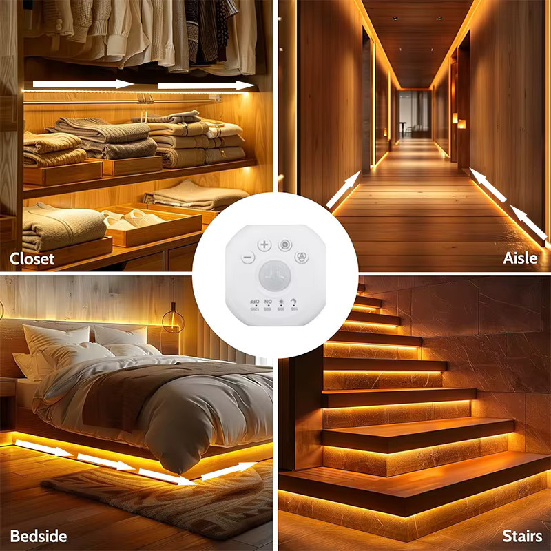 Acosh Neon Sensor-Treppenbeleuchtung mit Bewegungsmelder und Dimmer, flexibles LED-Lichtband in Warmweiß, 5V USB-Betrieb - Bild 2