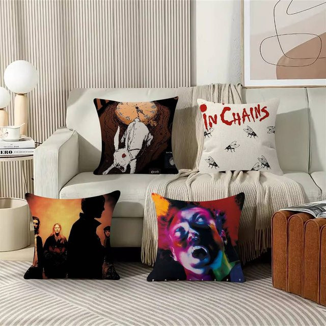 Beast Kingdom Retro-Musik Kissenbezug Alice In Chains, quadratischer dekorativer Kissenbezug in Multicolour, Breite: 30 cm, Höhe: 30 cm, Tiefe: 30 cm - Bild 1