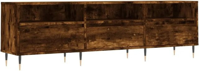 vidaXL TV-Schrank in Räuchereiche mit Medienfächern, B/T/H: 150 x 30 x 44,5 cm - Bild 1