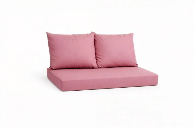 Setgarden Pastel Outdoor Palettenkissen Set in Altrosa mit Sitzkissen und Rückenkissen, B/T/H: 120 x 80 x 10 cm und 2x 60 x 50 cm - Bild 1