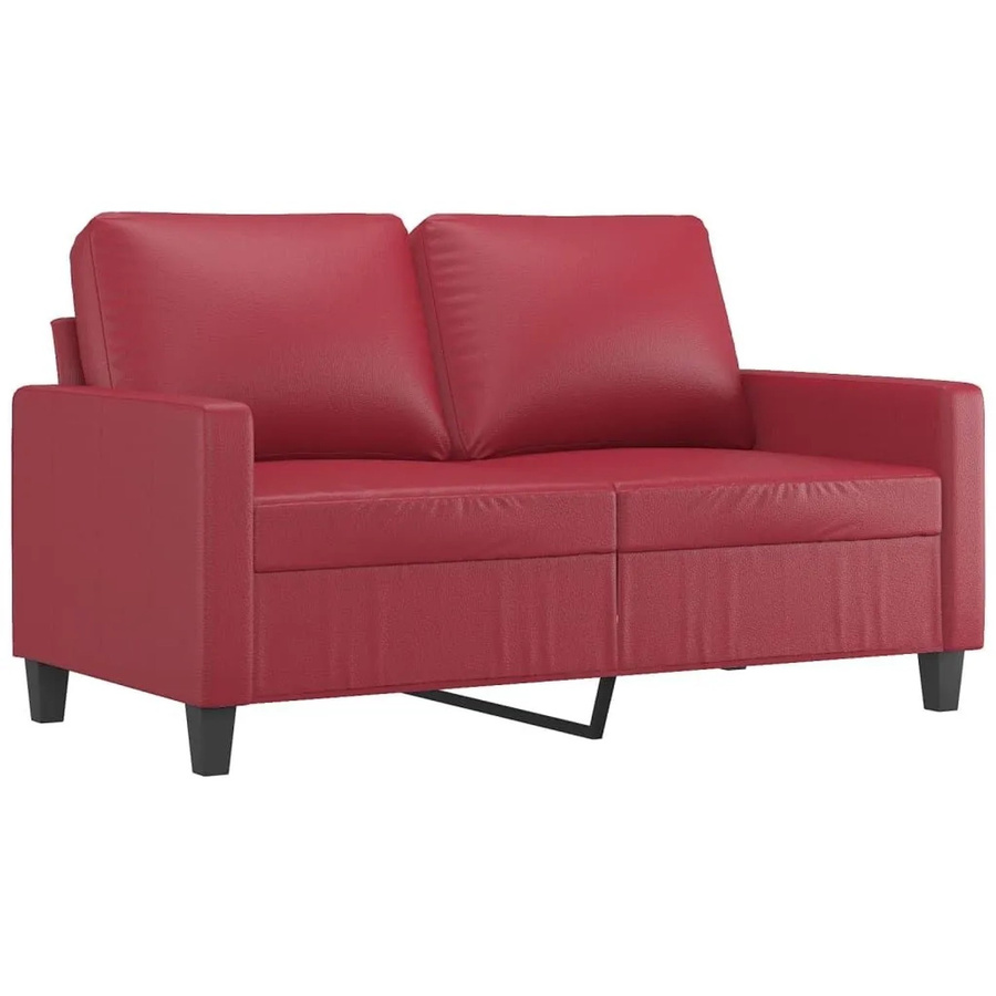 vidaXL 2-Sitzer-Sofa in Weinrot mit Kunstleder und Metallrahmen, Breite: 120 cm - Bild 2