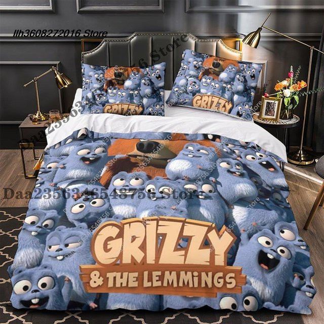 Grizzy And The Lemmings Bettwäscheset für Single Bettbezug und Kopfkissenbezug, 3-teilig, B/H: 140 x 210 cm - Bild 1