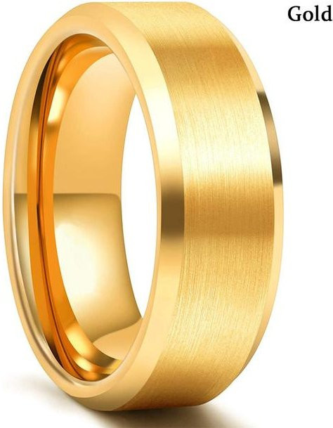 POMOiii Ring Edelstahl, Schwarz, Blau Gold Farbe, 8mm, Herren - Bild 1