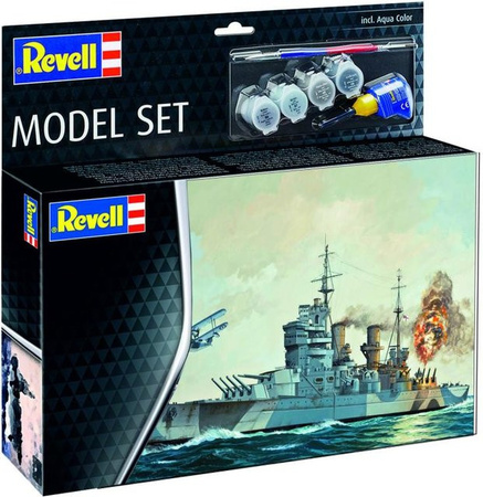 Revell HMS Duke of York Battleship, Model Set, 1:1200