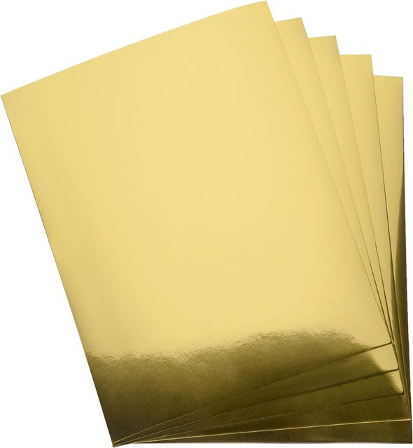 10 bis 20 Blatt Glänzendes Metallgold-Kartonpapier in A4 für DIY Bastelarbeiten und Papierkunst - Bild 1