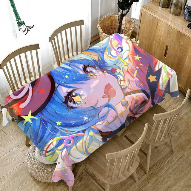 Kayoom Tischdecke mit Anime-Motiv, rechteckig, mehrfarbig, ideal für Silvester und Party-Dekorationen in Küche und Esszimmer - Bild 1