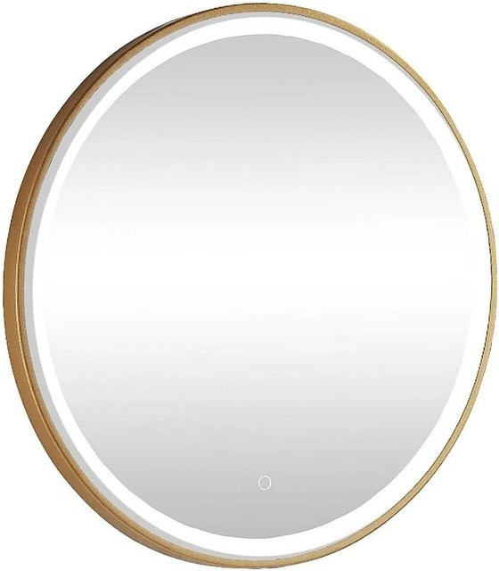 Vente-unique Badspiegel Numea Rund mit LED und Touch-Funktion in Goldfarben, Durchmesser: 80 cm - Bild 1