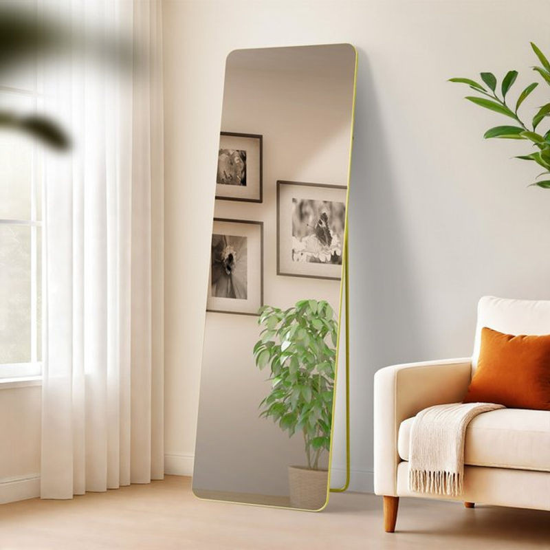 CLP Gurnee Ganzkörperspiegel mit Metallrahmen, rechteckiger Standspiegel und Wandspiegel in minimalistischem Design - Bild 1