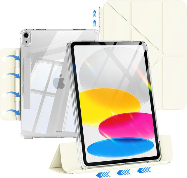 ZOYU Magnetisches Schiebbares und Abnehmbares Cover für iPad Pro 11, iPad Air 11 und iPad Mini in Weiß - Bild 1