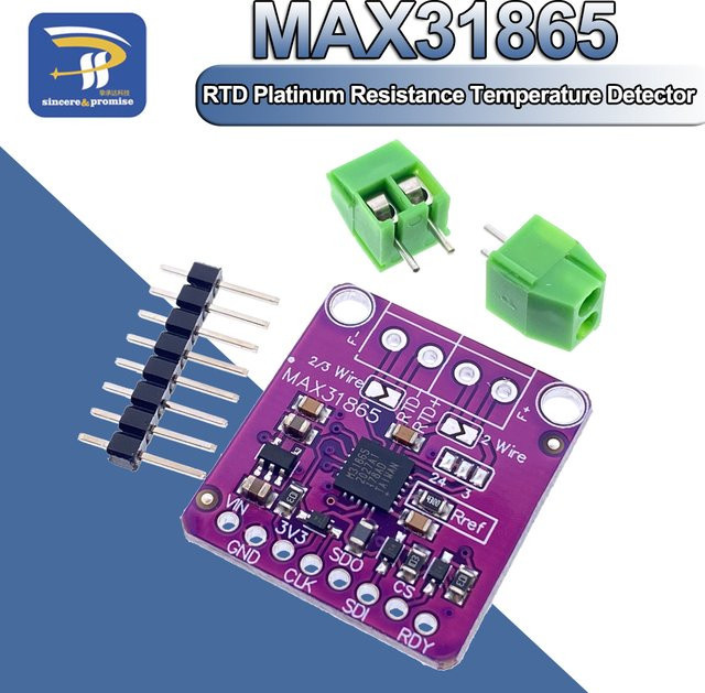 MAX31865 RTD-zu-Digital Converter Board für PT100 und PT1000 Temperatur-Sensoren, Verstärker-Modul für Arduino, Farbe: Lila - Bild 1