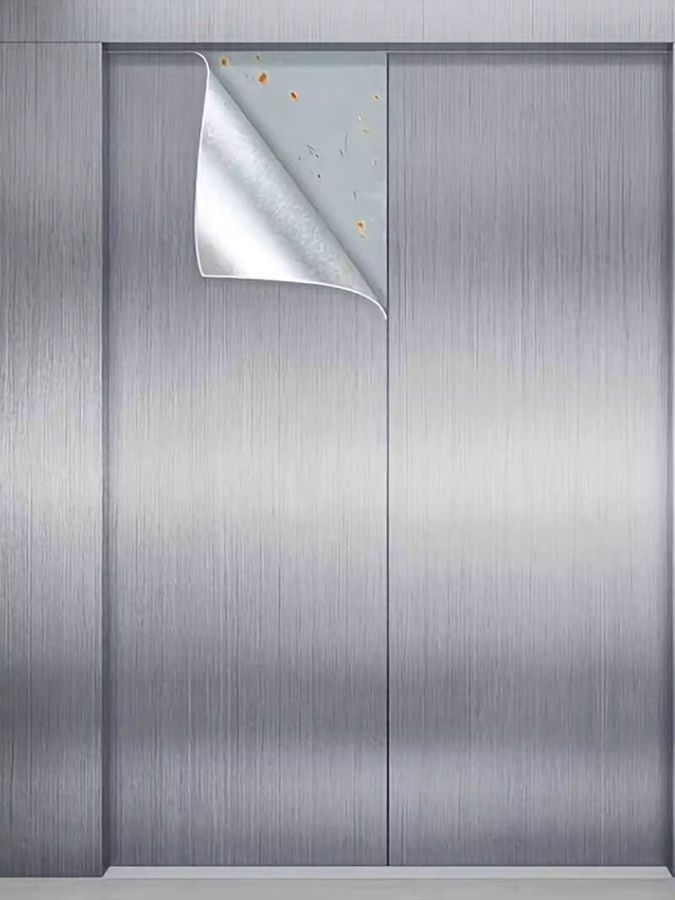 Wasserdichte und ölabweisende Vinylfolie in gebürsteter Silber-Optik aus Edelstahl-Design für Küchengeräte und Oberflächen - Bild 6