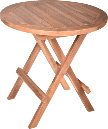 Garden Pleasure Beistelltisch MITAN aus Teakholz, rund, beige, B/T: 50 x 50 cm