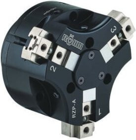 RÖHM Pneumatischer Zentrischgreifer RZP-A1 LKR146 in Schwarz aus Aluminium mit 3xM8 Gewinde, KH16 und BH16 - Bild 1