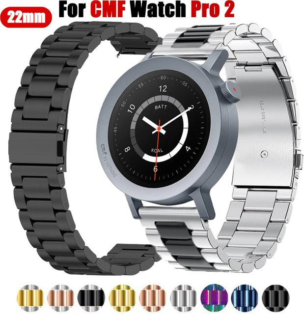 CMF Uhrenarmband Edelstahl, 22 mm, Silber, Unisex - Bild 1