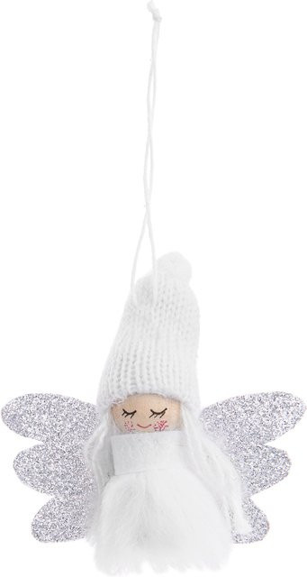Rico Design Wichtel mit Flügeln als Engel in Weiß-Silber, H x B x T: 7 x 3,5 x 7 cm - Bild 1