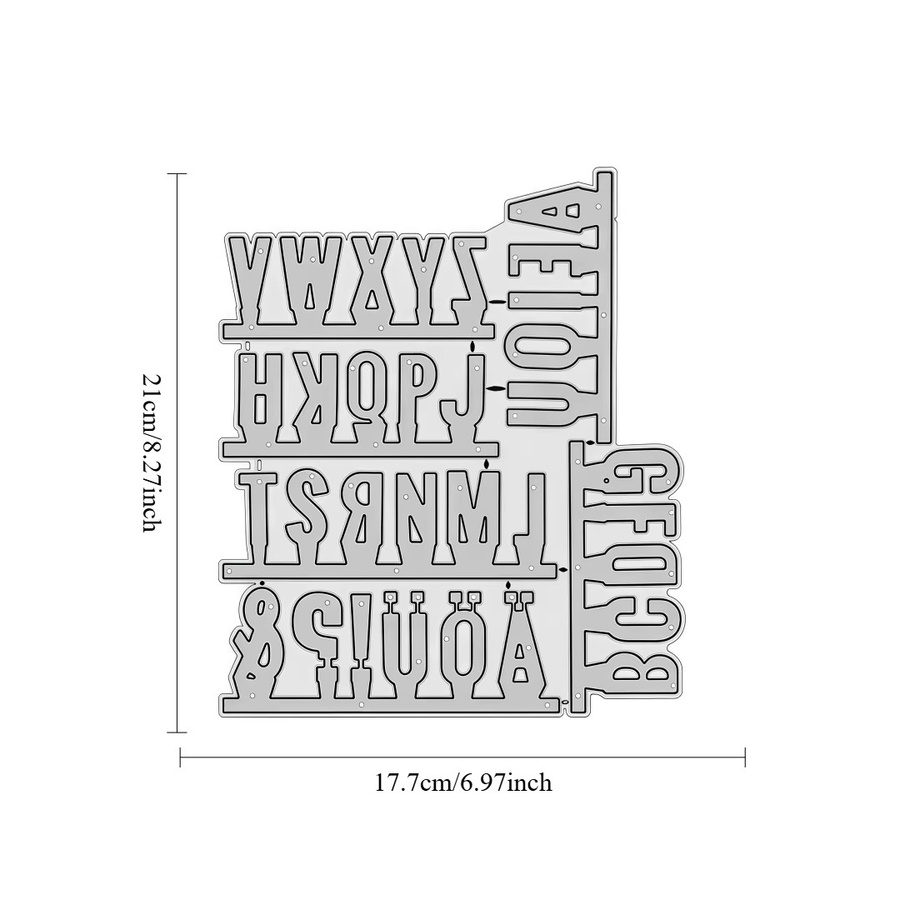 Große Alphabet Metall Stanzformen in Silber für DIY Scrapbooking und Kartenherstellung - Bild 3