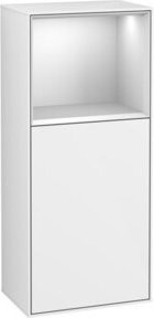 V&B Finion Seitenschrank in Weiß mit LED-Beleuchtung und Glaselementen, B: 41,8 cm, H: 93,6 cm - Bild 1