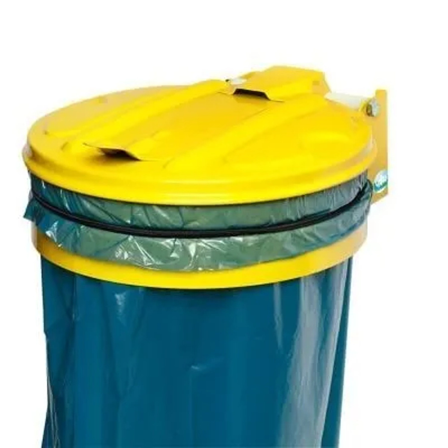 PROREGAL Wandhalterung aus Stahl mit Gummiband und Metall Deckel, Farbe: Gelb, B: 37 cm, T: 46,5 cm - Bild 2