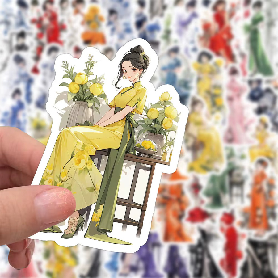 60 Stück Cheongsam China-Chic Dekorative Graffiti Aufkleber von BulingBulingStickers Shop in Multicolour - Bild 2