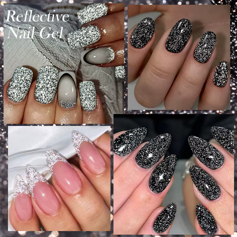 LILYCUTE Glitzer-Gel-Nagellack, Silber, 7 ml - Bild 4