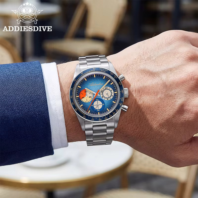ADDIESDIVE Chronograph, Edelstahl, Schwarz, Quarz, Herren - Bild 6