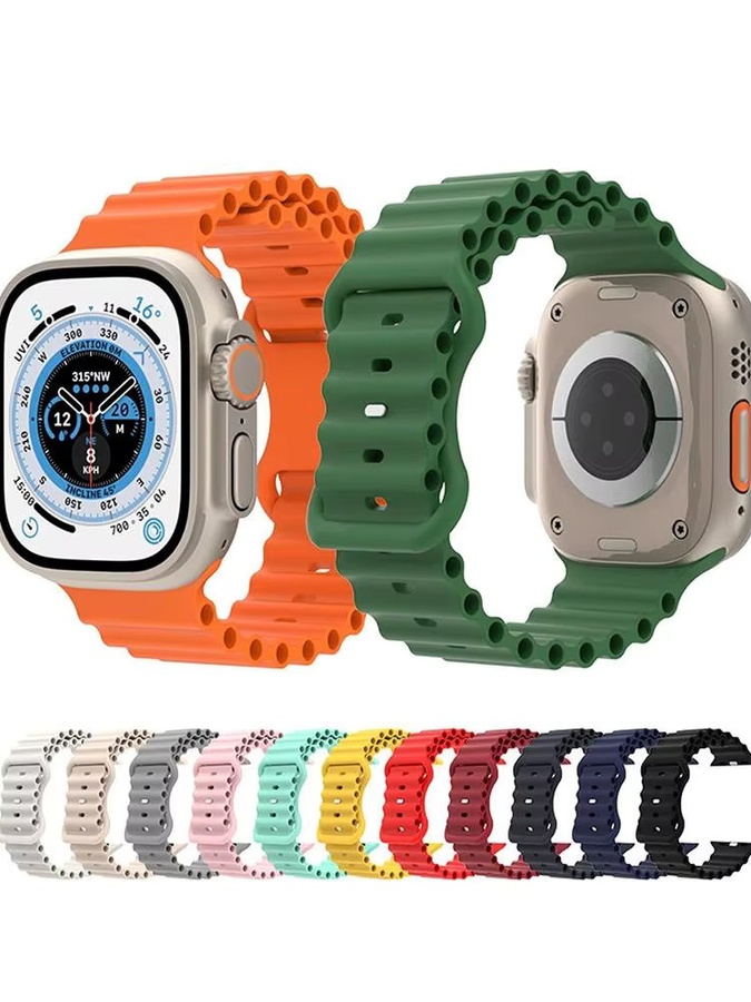 Uhrenarmband Silikon, Weiß, Apple Watch Ultra 1 2, Unisex - Bild 3