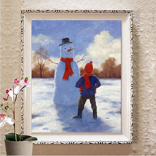 FIYO 5D DIY Diamantstickerei Mosaikbild Weihnachten, Mehrfarbig, B x H: 30 x 20 cm - Bild 1