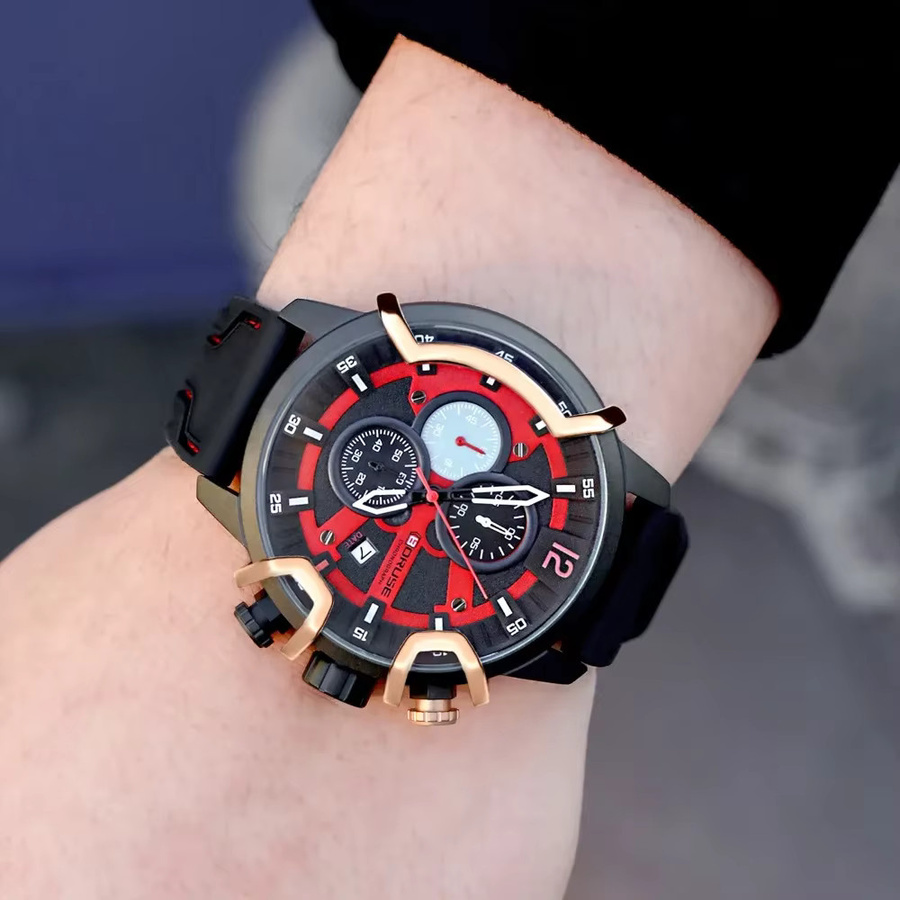 BORUSE Uhrenarmband-Set, Silikon, Legierungsgehäuse, Quarz, Herren - Bild 4